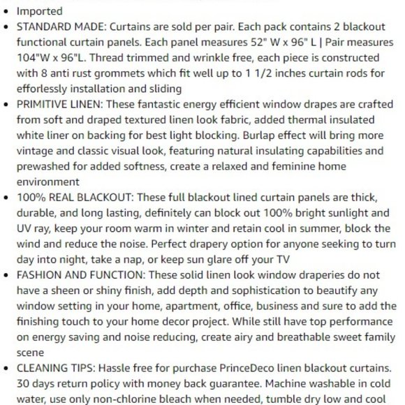 52 x 108 Linen Textured White Blackout Curtains - Picture 6 of 7